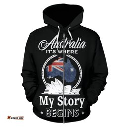 Zip Up Hoodie Sydney Opera Hoodie Aus Flag Its Where My Story Begin Unisex