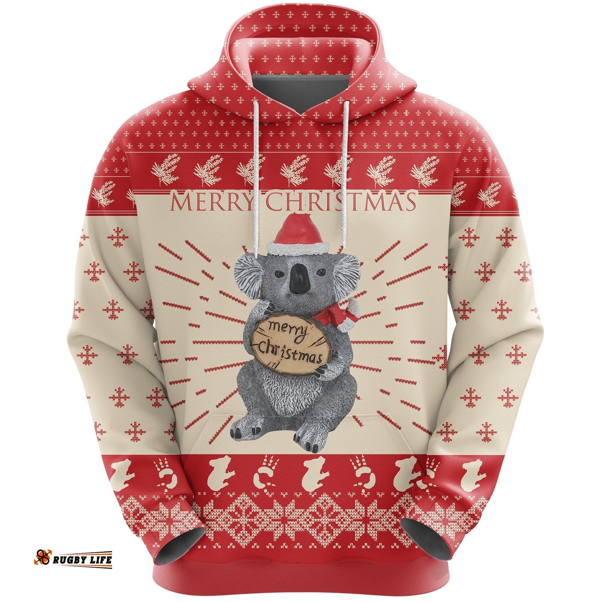 Australia Christmas Hoodie Koala Hoodie Merry Christmas All Over Print Unisex 08