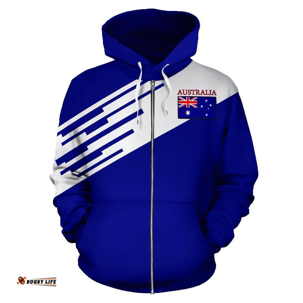Zip Up Hoodie Australian Coat Of Arms Hoodie Flag Color Unisex