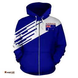 Zip Up Hoodie Australian Coat Of Arms Hoodie Flag Color Unisex