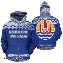 Gambier Islands All Over Zip Up Hoodie
