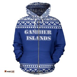 Gambier Islands All Over Zip Up Hoodie