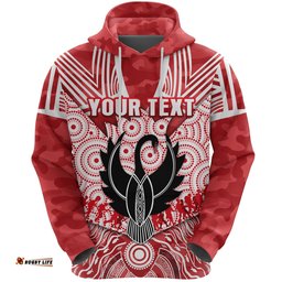 Custom Personalised Sydney Swans Hoodie ANZAC Day Indigenous