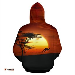 Zip Up Hoodie Kangaroo Hoodie Sunset Ver01 All Over Print Unisex 01