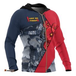 Aboriginal Zip Up Hoodie, ANZAC Day