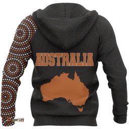 Aboriginal Zip Up Hoodie, Australia Map Dot Painting Tattoo