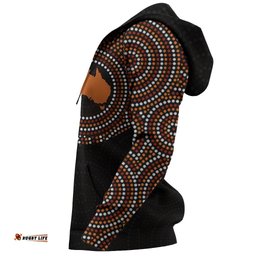 Aboriginal Zip Up Hoodie, Australia Map Dot Painting Tattoo