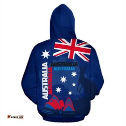 Hoodie Sydney Opera Hoodie Kangaroo Aus Flag Unisex 09