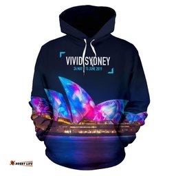 Hoodie Sydney Opera Hoodie Night and Light Landscape Canvas Print Unisex