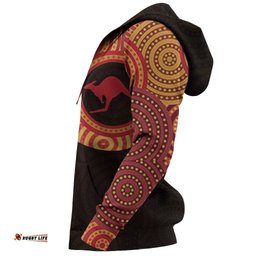 Aboriginal Zip Up Hoodie Kangaroo Patterns Australian Dot Painting Tattoo
