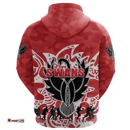 Sydney Swans Zip Hoodie ANZAC Day Simple Indigenous