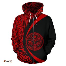 Marshall Polynesian Hoodie Zip Up Custom Circle