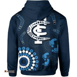 Cartlon Blues Zip Hoodie Aboriginal Simple Style