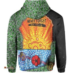 ANZAC Day Zip Up Hoodie Lest We Forget Poppy