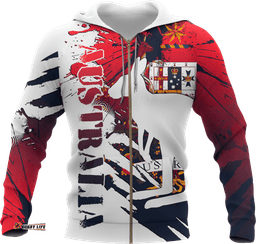 Zip Up Hoodie Australian Coat Of Arms Hoodie Great Aussie Unisex