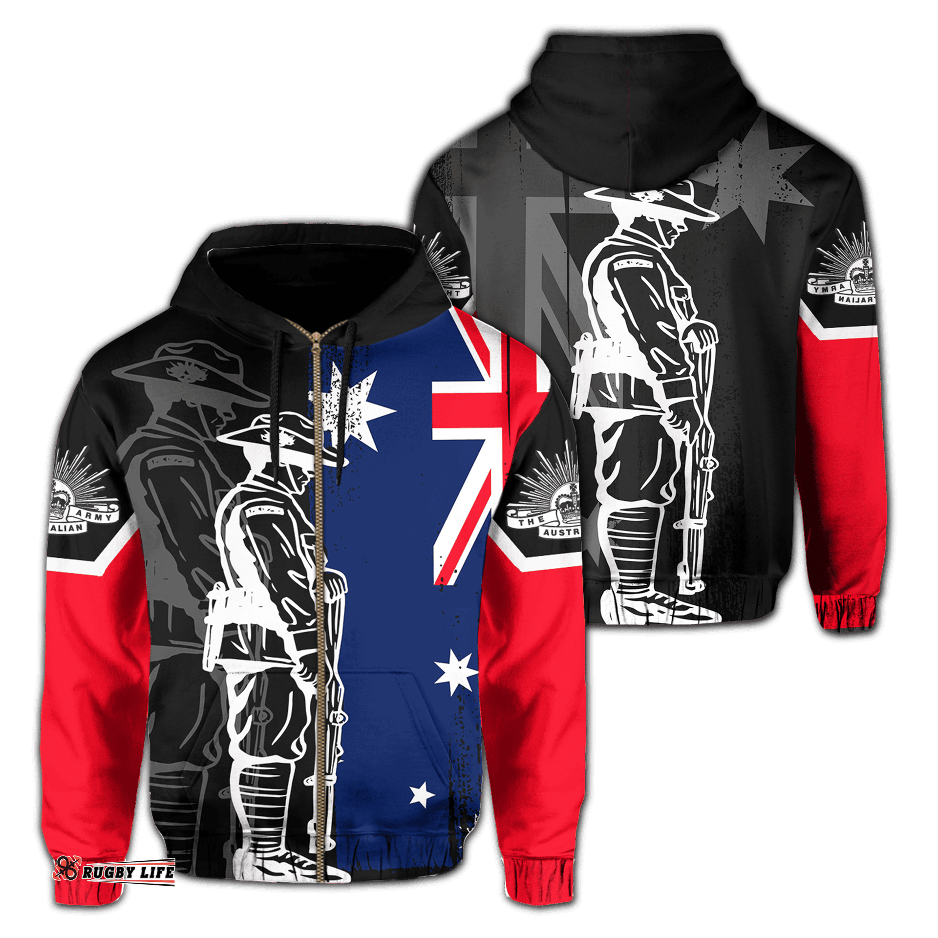 Australia Army Zip Up Hoodie AH