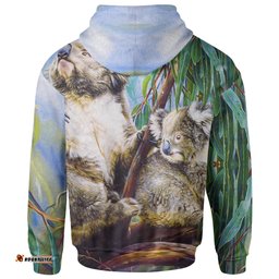 Zip Up Hoodie Koala And Joey Hoodie 3D Art Unisex