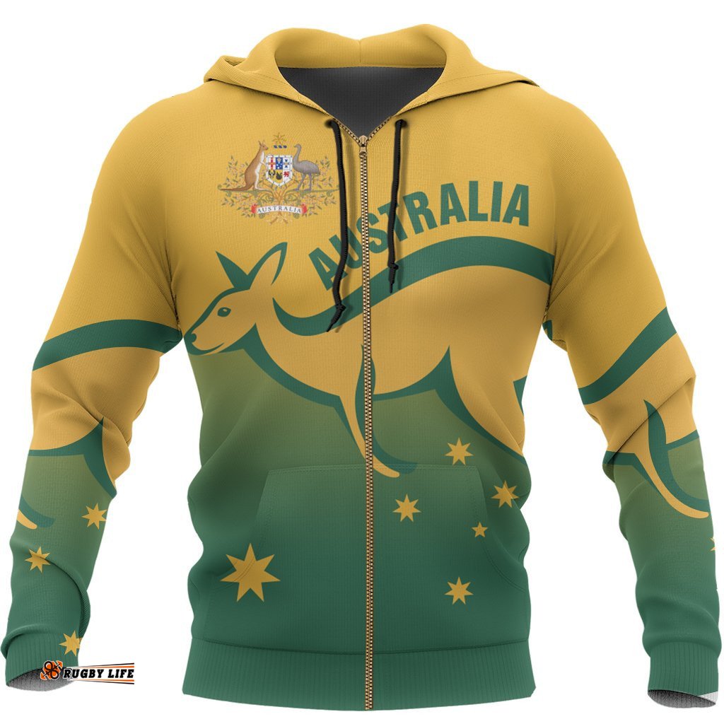 Zip Up Hoodie Kangaroo Hoodie Australian Coat Of Arms Special Version Unisex