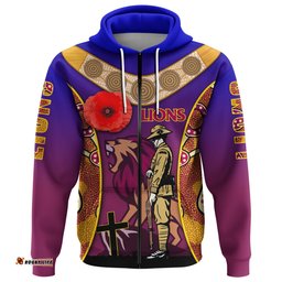 Brisbane Zip Hoodie Lions ANZAC Day Gradients Style