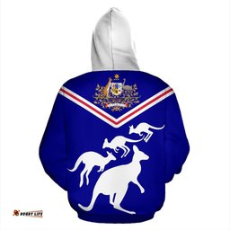 Hoodie Kangaroo Hoodie Australian Coat Of Arms Unisex 03