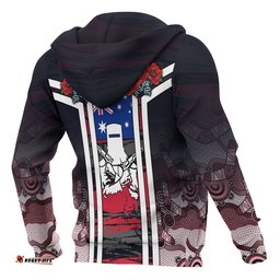 Zip Up Hoodies ANZAC Day Poppy Flowerss Dot Painting
