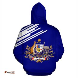 Hoodie Australian Coat Of Arms Hoodie Flag and Map Line Version Unisex