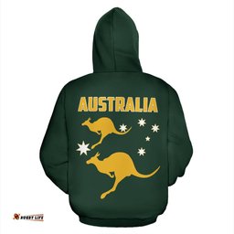 Zip Up Hoodie Kangaroo Hoodie Australian Coat Of Arms Unisex 06