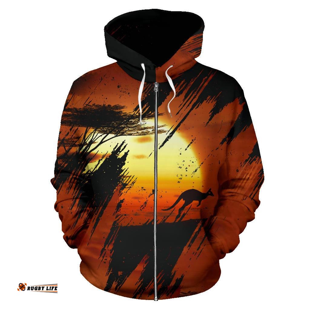 Zip Up Hoodie Kangaroo Hoodie Sunset Ver01 All Over Print Unisex 09