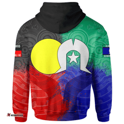 Aboriginal Zip Up Hoodie, Australia NAIDOC Week Indigenous Flag Style