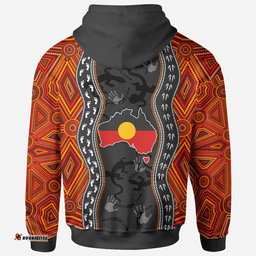 Aboriginal Zip Up Hoodie Australia Indigenous Map