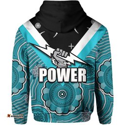 Custom Personalised Port Adelaide Zip Hoodie Power 03