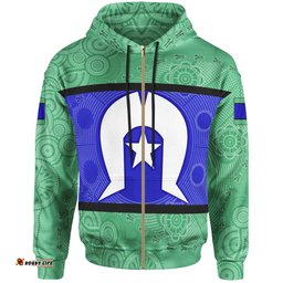 Zip Up Hoodie, Torres Strait Islands Aboriginal Patterns Ver 02