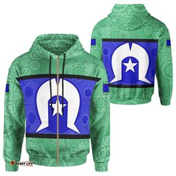 Zip Up Hoodie, Torres Strait Islands Aboriginal Patterns Ver 02