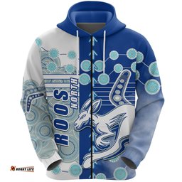 Melbourne Kangaroos Zip Hoodie Indigenous North Roos