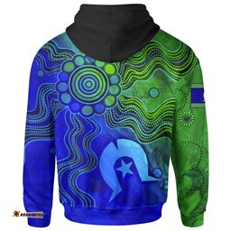 Custom Aboriginal Zip Up Hoodie, Torres Strait Islands Flag