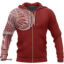 Tribal Hoodie, Polynesian Tattoo Zip Up Hoodie 08
