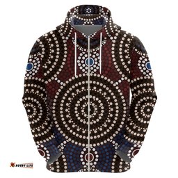Aboriginal Hoodie, Circle Dot Painting 04