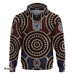 Aboriginal Hoodie, Circle Dot Painting 04