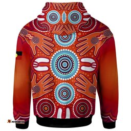 Hoodie Aboriginal Family With Dot Painting art 04