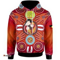 Hoodie Aboriginal Family With Dot Painting art 04
