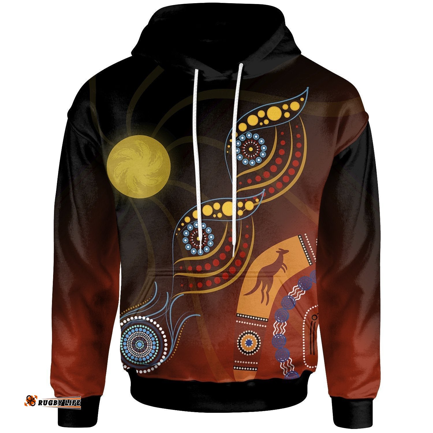 Aboriginal Hoodie Flowers On The Land 05
