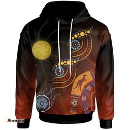 Aboriginal Hoodie Flowers On The Land 05