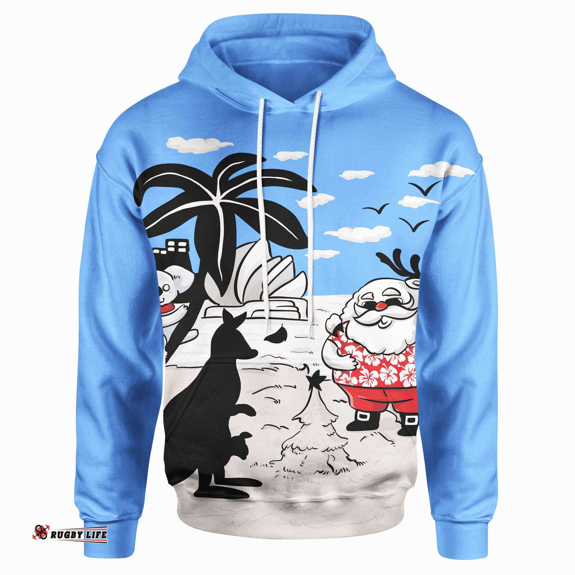 Australia Christmas Hoodie Santa Claus Hoodie Kangaroo Ver01 All Over Print Unisex