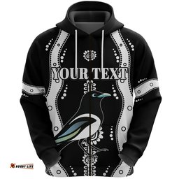 Custom Personalised Collingwood Zip Hoodie Pies Indigenous Black