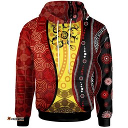 Aboriginal Hoodie, Koori Dot Acrylic Paint and Dreamtime, Dance