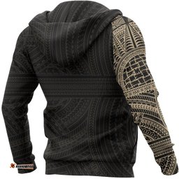 Tribal Hoodie, Polynesian Tattoo Zip Up Hoodie 07