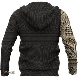 Tribal Hoodie, Polynesian Tattoo Zip Up Hoodie 07