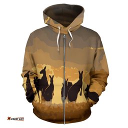 Zip Up Hoodie Kangaroo Hoodie Family Sunset Painting Ver02A