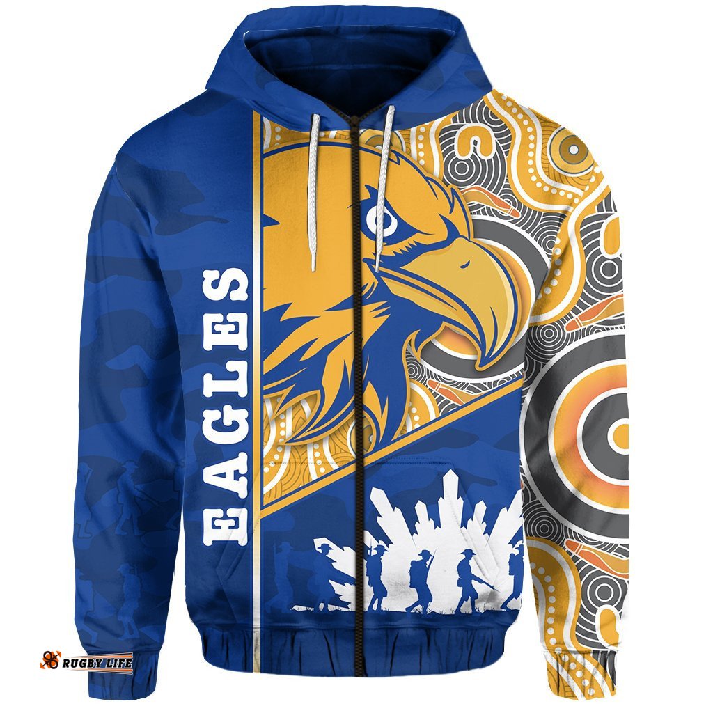 Eagles ANZAC Zip Hoodie West Coast Indigenous