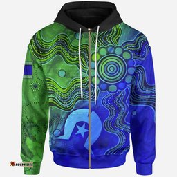 Aboriginal Zip Up Hoodie, Torres Strait Islands Flag